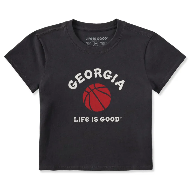Women's Georgia Basketball Crusher-LITE Shrunken Tee sold by Life is Good