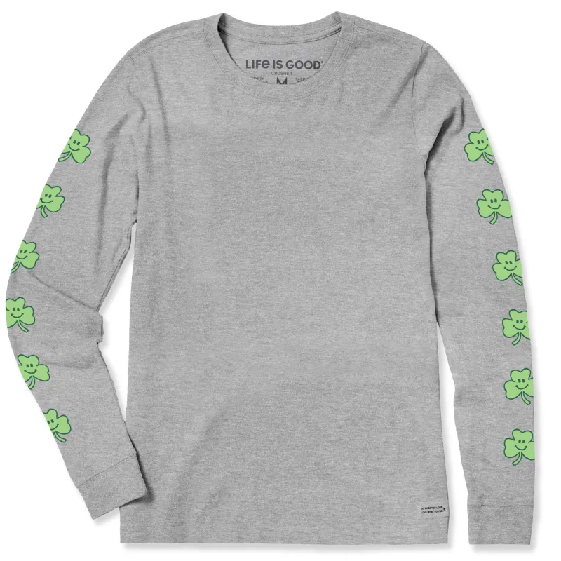 Women's Smile Clovers Long Sleeve Crusher Tee made by Life is Good