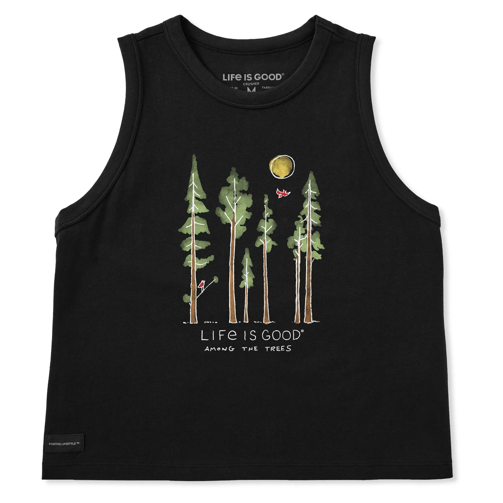 Women's Life is Good Among the Trees Crusher Boxy Tank sold by Life is Good
