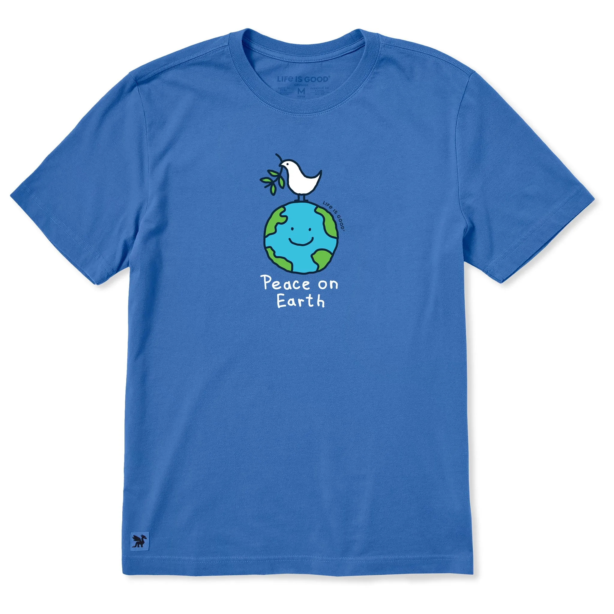 Men's Peace on Earth Globe Short Sleeve Crusher Tee sold by Life is Good