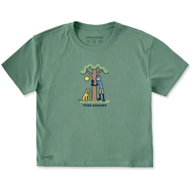 Women's Jake and Rocket Tree Hug Short Sleeve Crusher Boxy Tee made by Life is Good