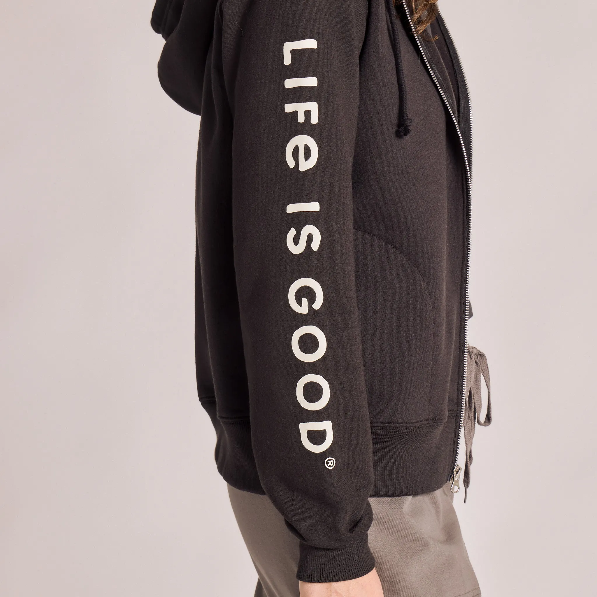 Women's Life is Good Crafty Wordmark Good Vibes Zip Hoodie sold by Life is Good product image thumbnail 2