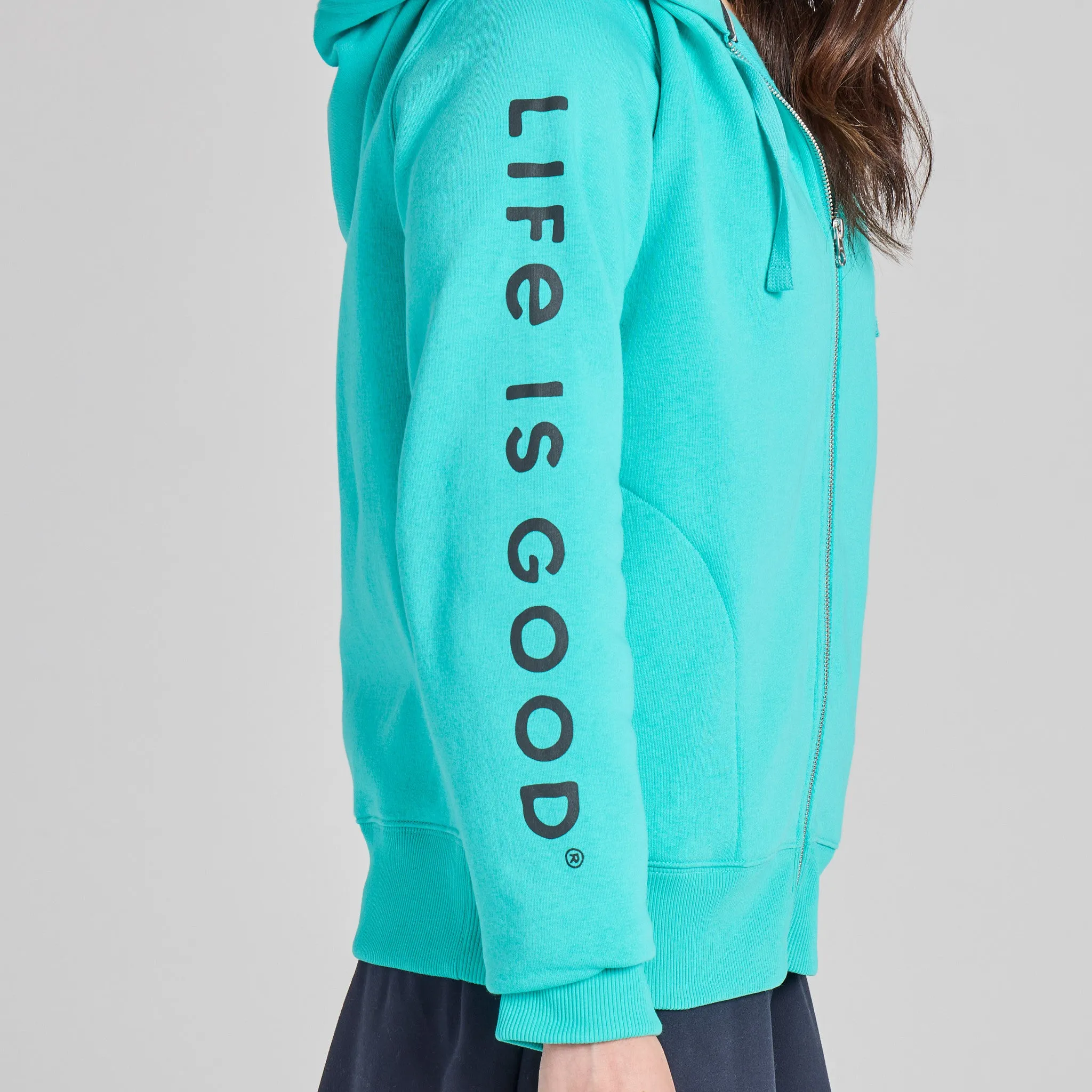 Women's Life is Good Crafty Wordmark Good Vibes Zip Hoodie sold by Life is Good product image thumbnail 2