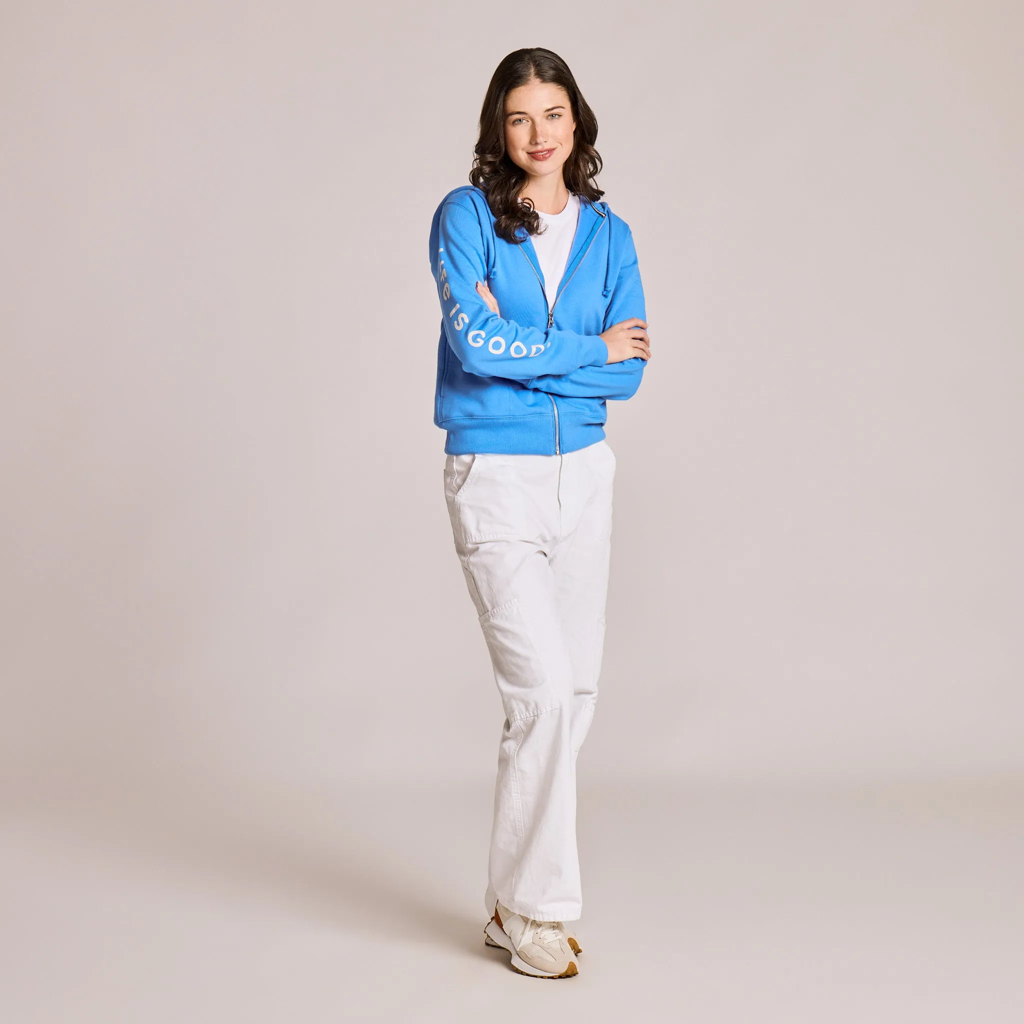 Women's Life is Good Crafty Wordmark Good Vibes Zip Hoodie sold by Life is Good product image thumbnail 5