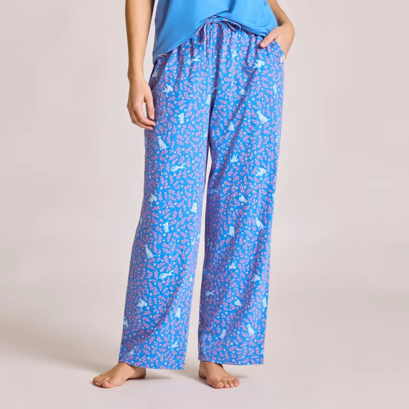 Women's Puppy Floral Pattern Snuggle Up Sleep Pant made by Life is Good