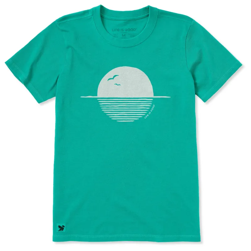 Women's Sunset Seagulls Wave Lines Short Sleeve Crusher-LITE Tee sold by Life is Good