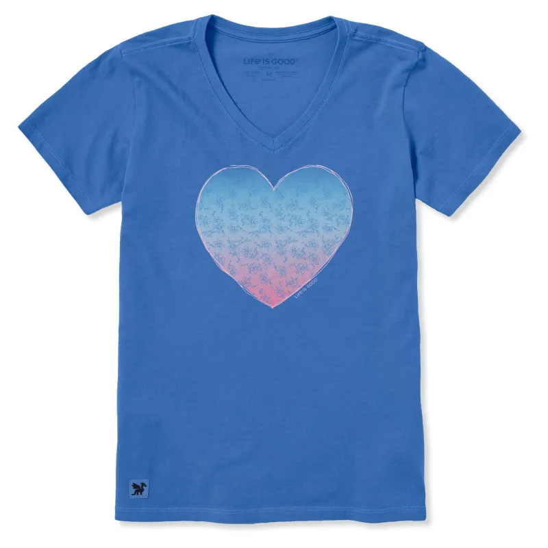 Women's Gradient Heart Short Sleeve Crusher-LITE Vee sold by Life is Good