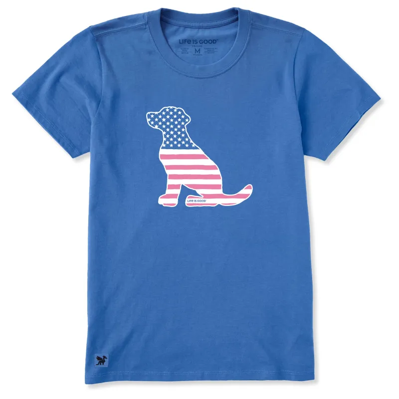Women's Dog Bless America Short Sleeve Crusher-LITE Tee sold by Life is Good