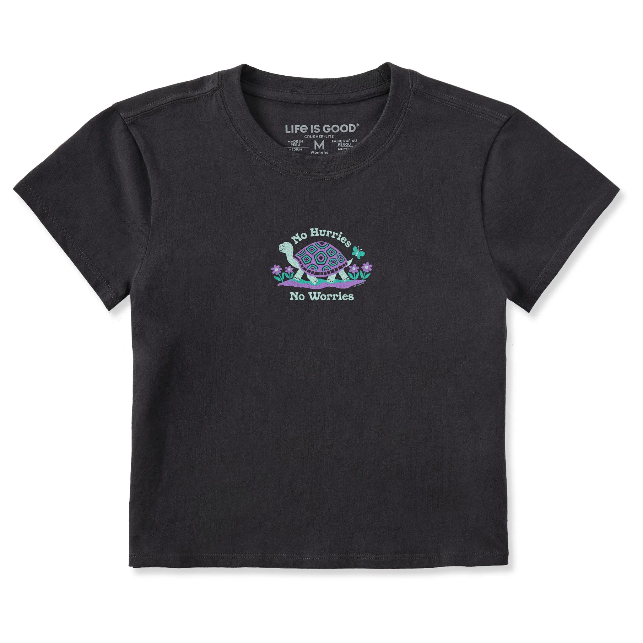 Women's No Hurries No Worries Crusher-LITE Shrunken Tee sold by Life is Good