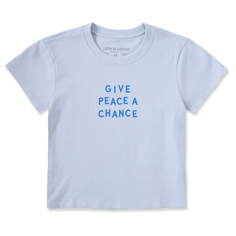 Women's Give Peace a Chance Jumble Crusher-LITE Shrunken Tee made by Life is Good