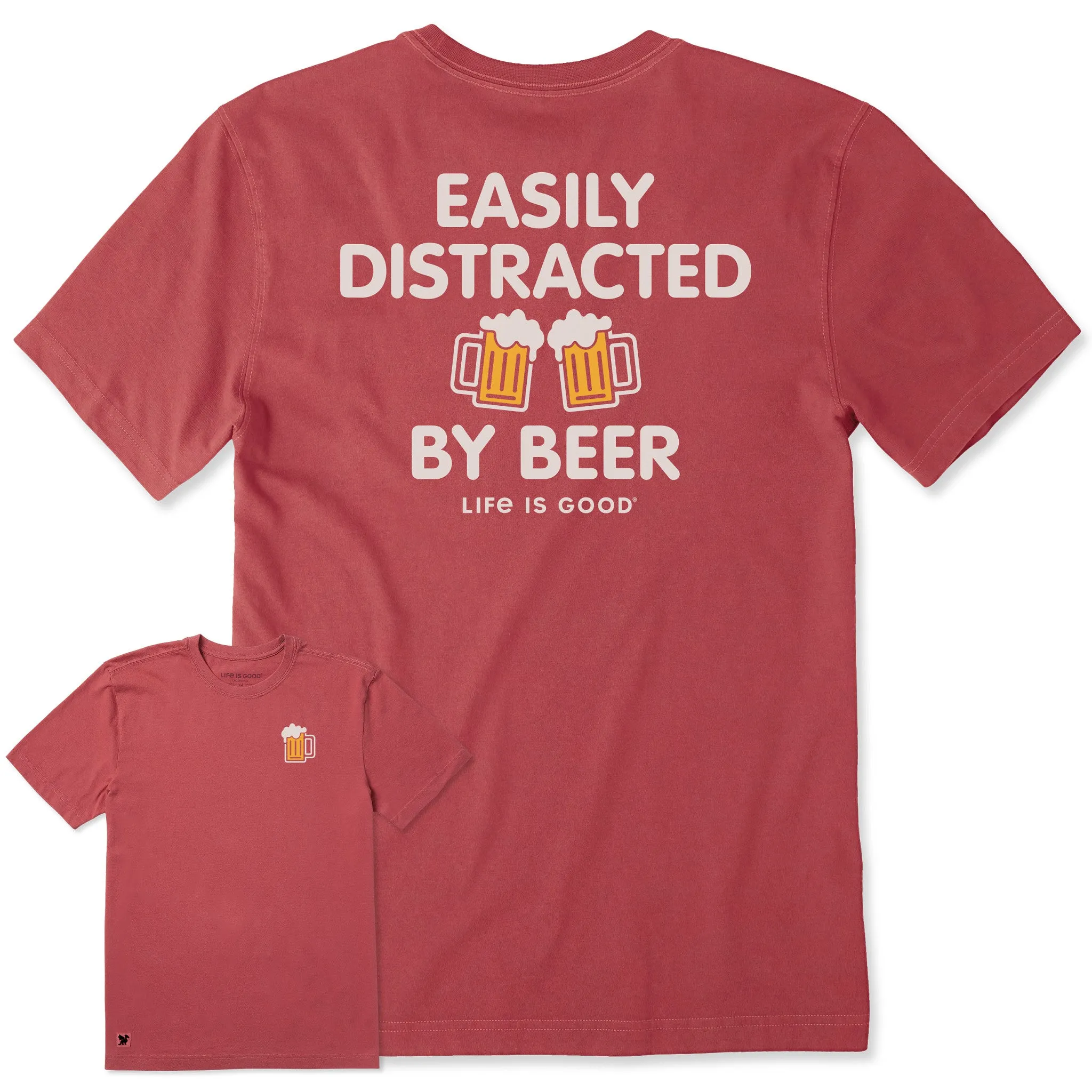 Men's Bert's Distracted by Beer Short Sleeve Crusher Tee sold by Life is Good product image thumbnail 4