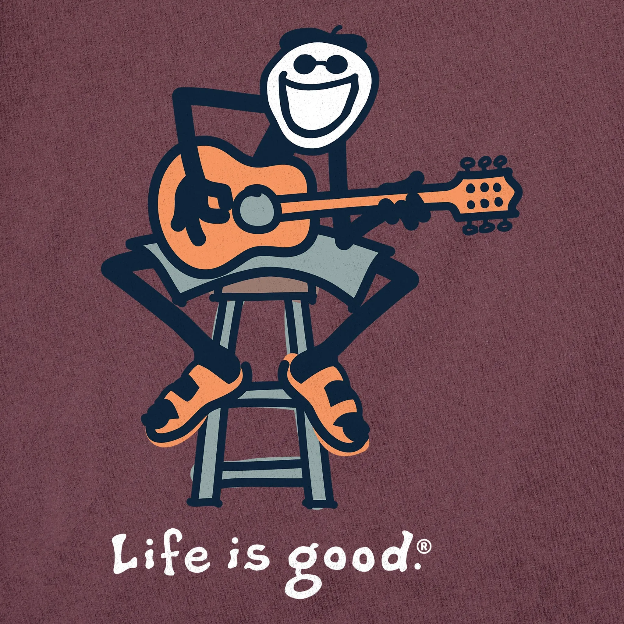 Men's Jake Acoustic Guitar Short Sleeve Crusher Tee sold by Life is Good product image thumbnail 2