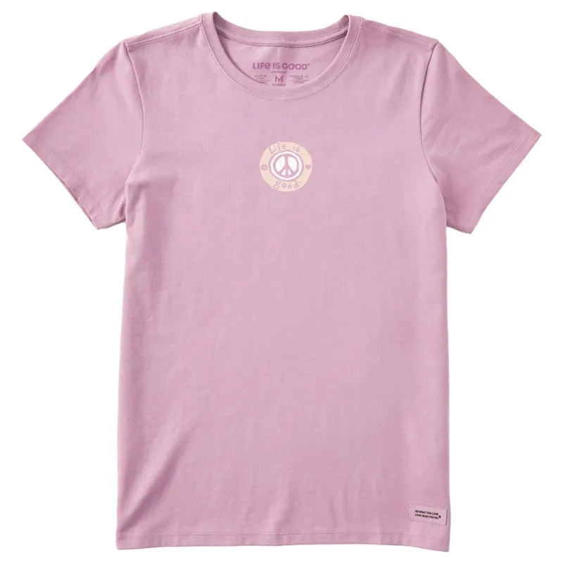 Women's Daisy and Heart Peace Short Sleeve Crusher Tee made by Life is Good