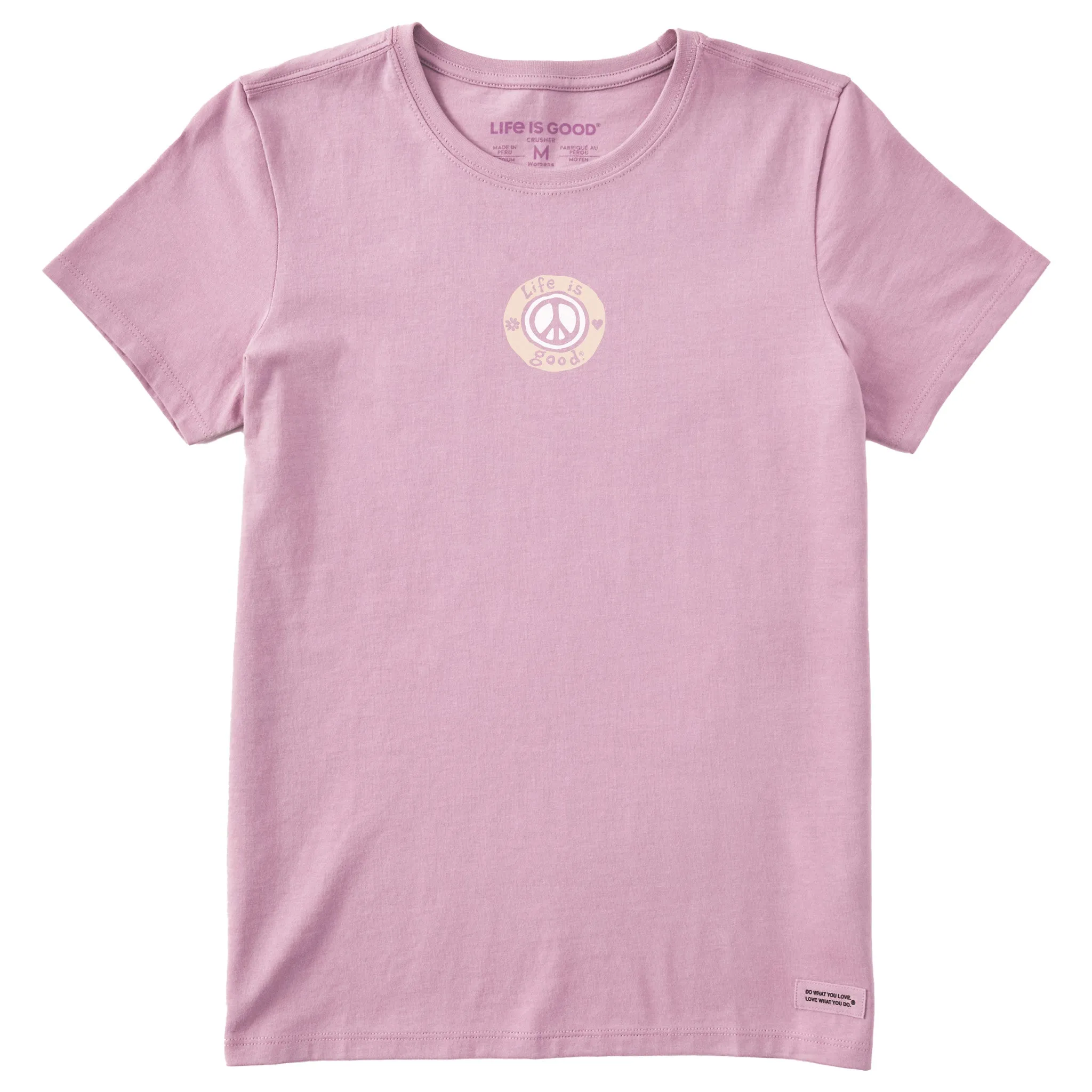 Women's Daisy and Heart Peace Short Sleeve Crusher Tee sold by Life is Good