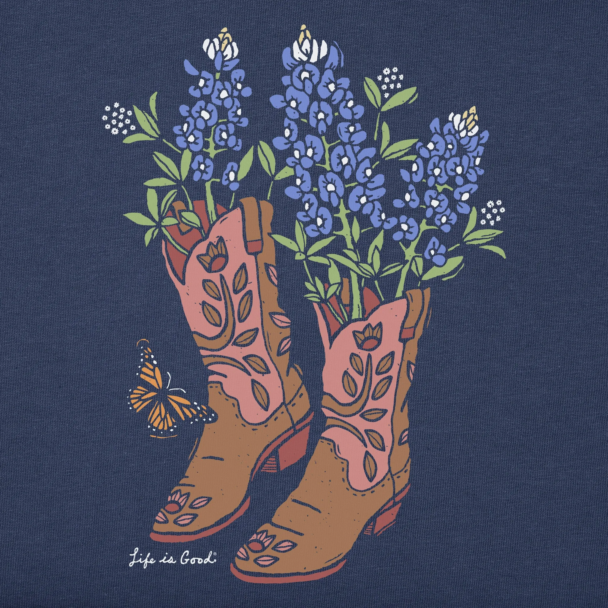Women's Boots and Blue Bonnets Short Sleeve Crusher Boxy Tee sold by Life is Good product image thumbnail 2