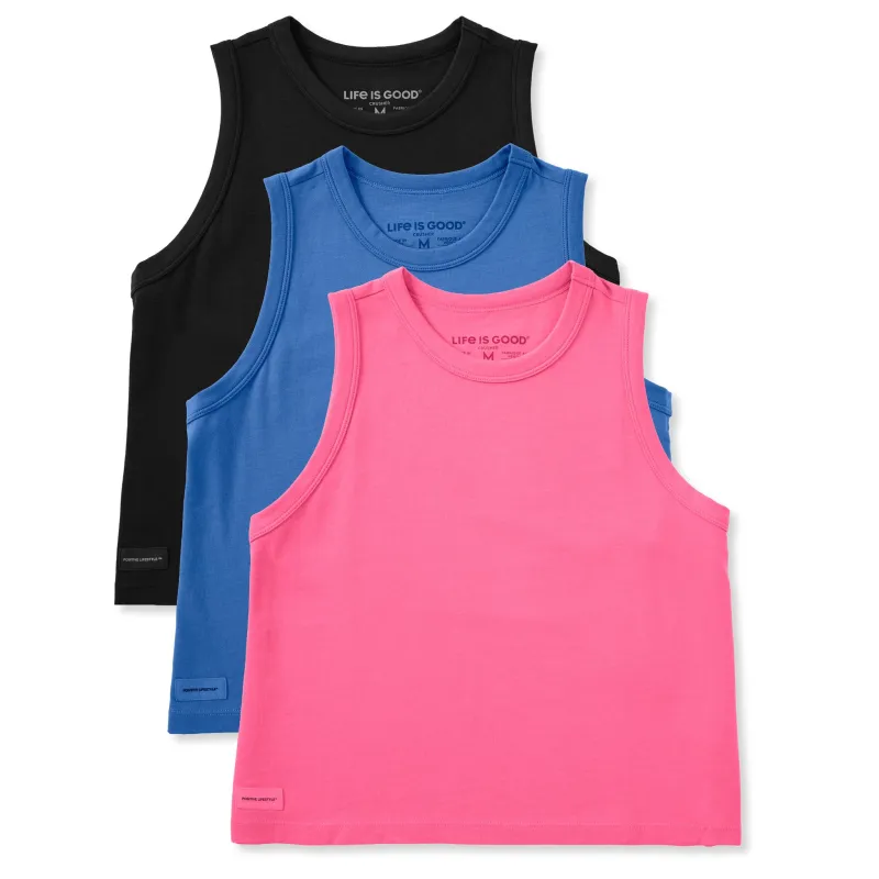 Womens Solid 3-Pack Boxy Tank - Multi made by Life is Good