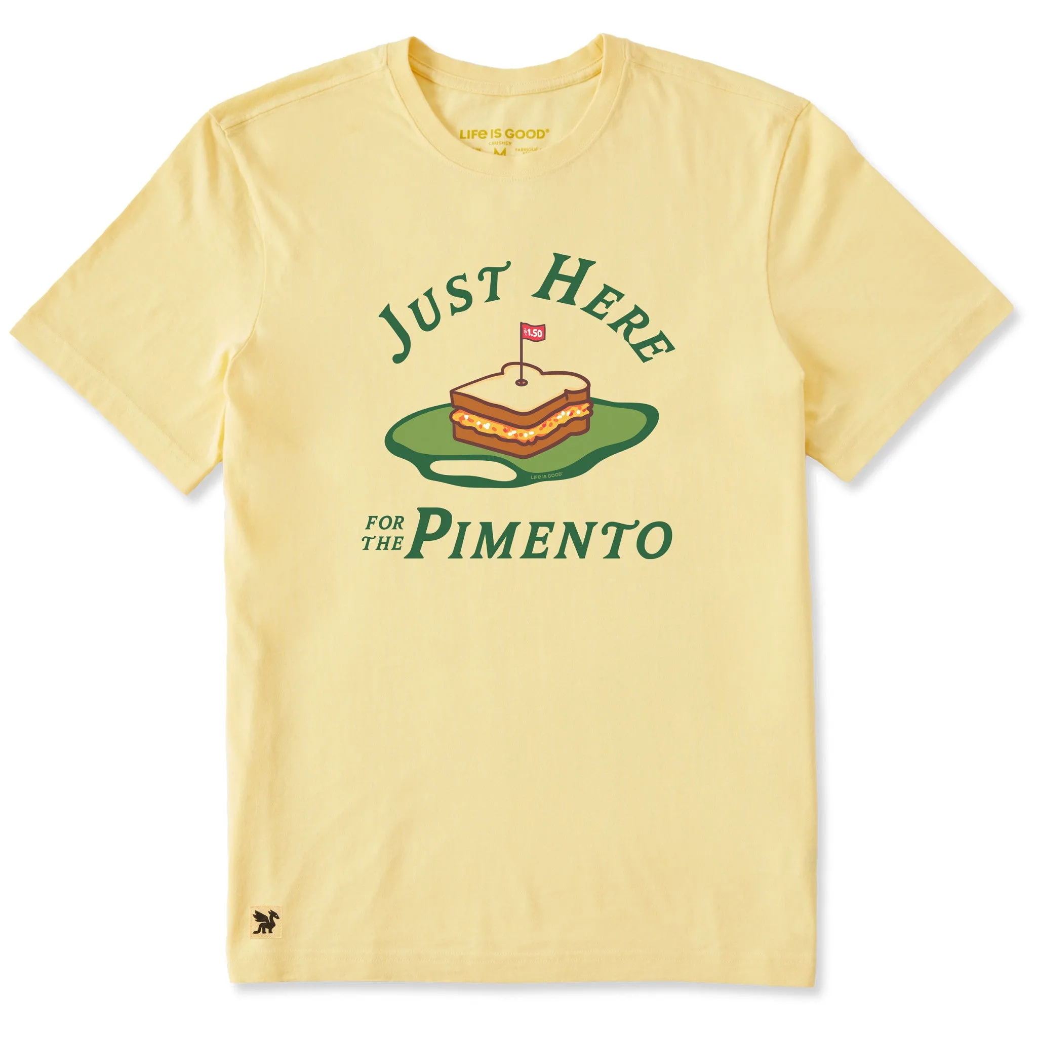 Men's Just Here for the Pimento Short Sleeve Crusher Tee sold by Life is Good