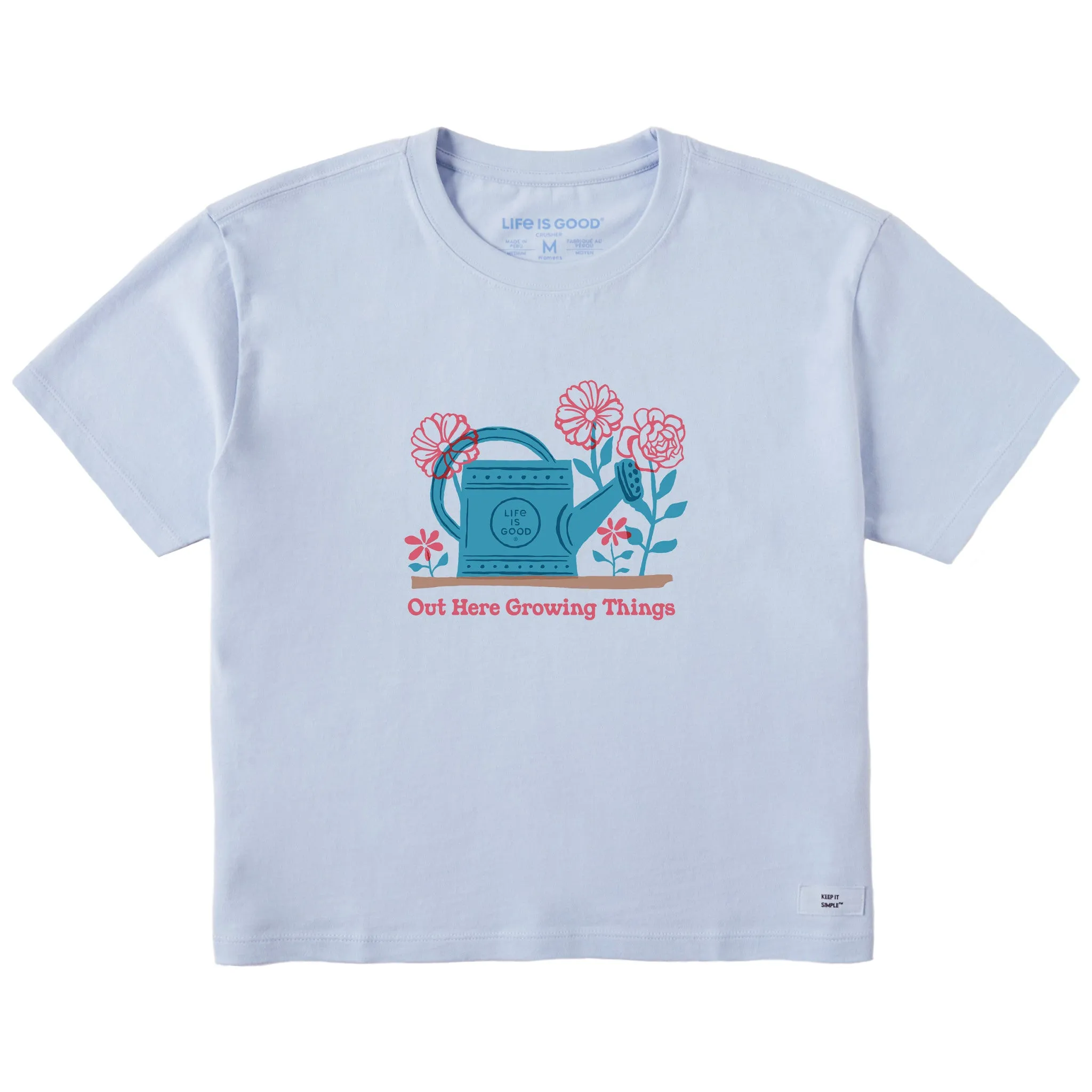 Women's Out Here Growing Things Short Sleeve Crusher Boxy Tee sold by Life is Good