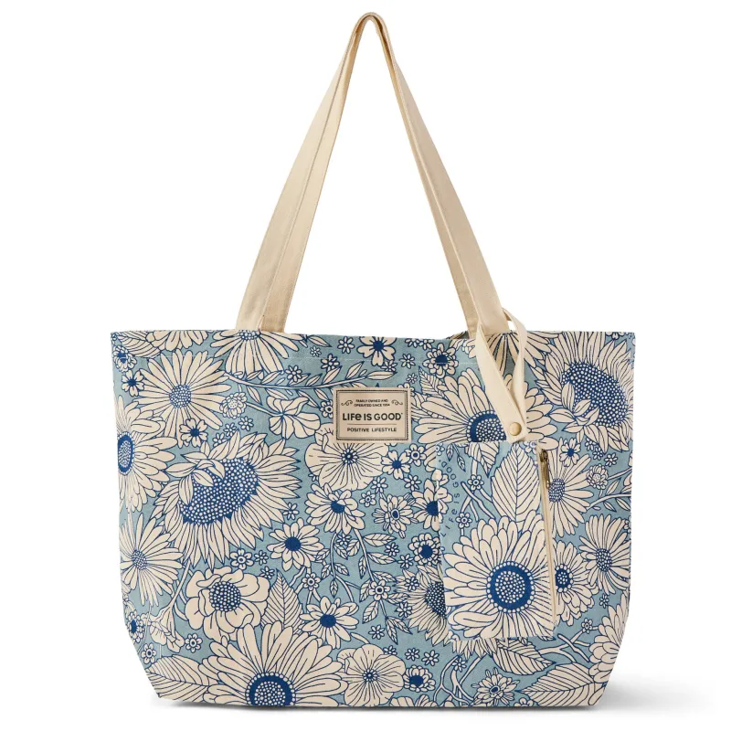 Adult Unisex Sunshine Floral Pattern Oversized Tote made by Life is Good