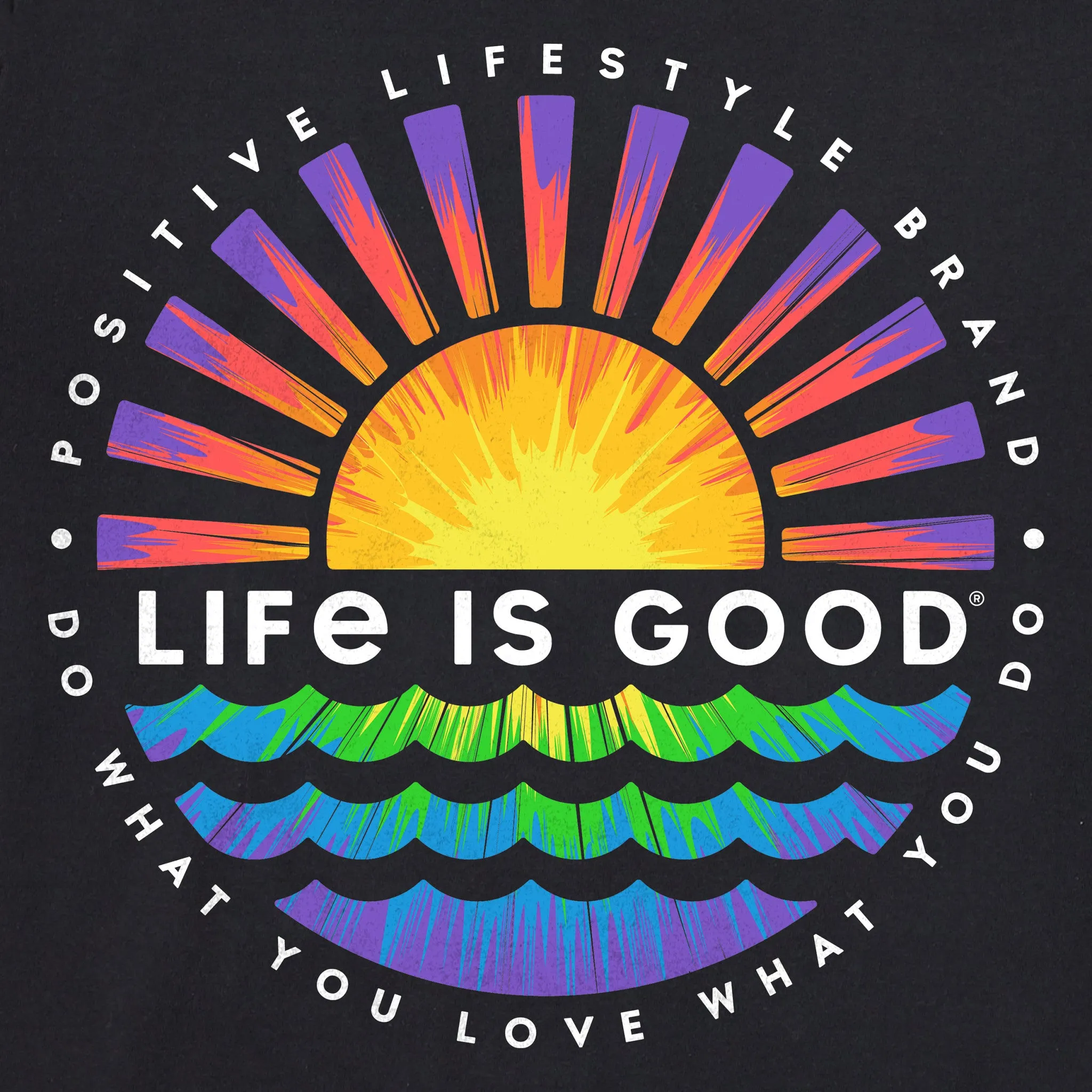 Women's Tie Dye Sunset Burst Crusher Boxy Tank sold by Life is Good product image thumbnail 4