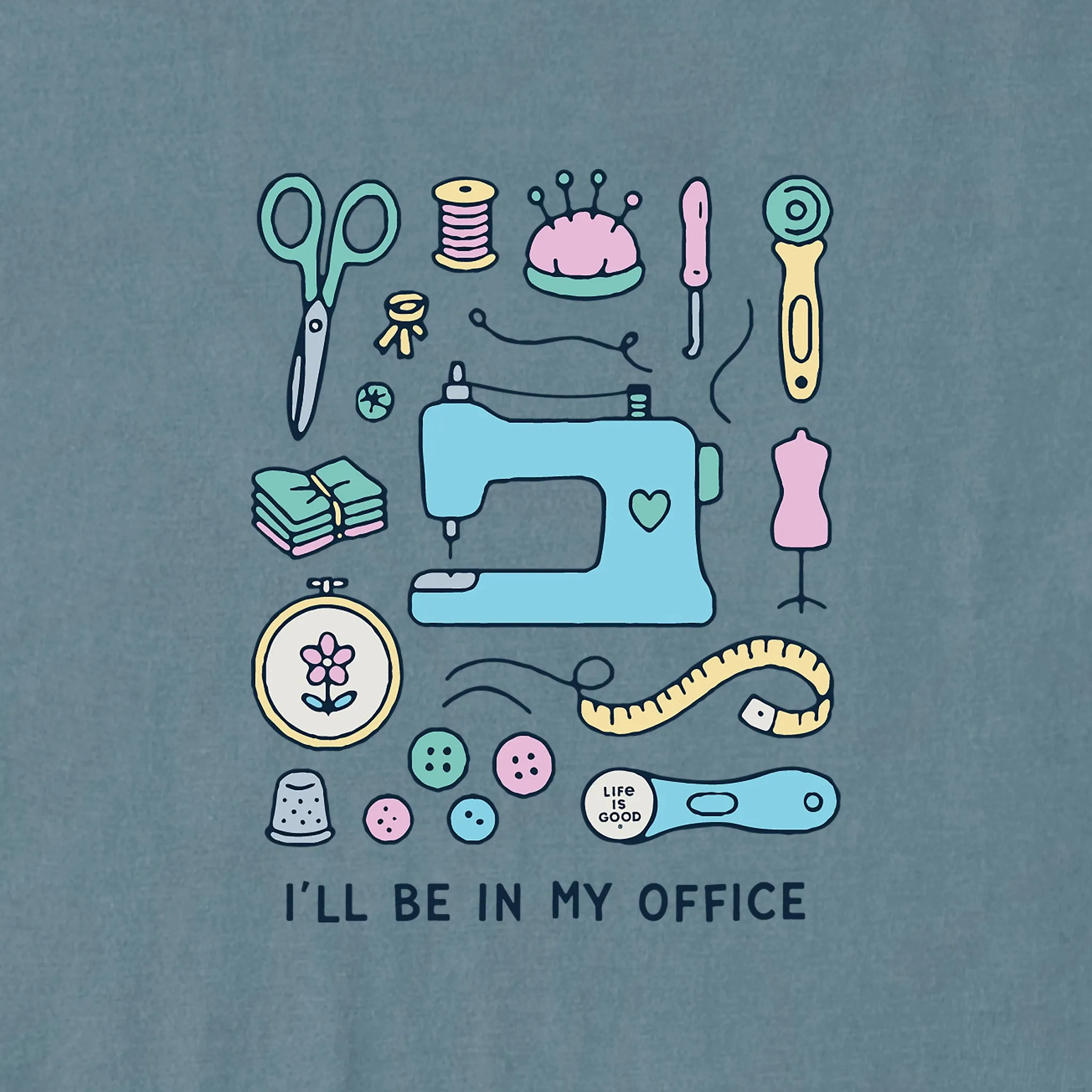 Women's I'll Be in My Office Sewing Crusher Boxy Tank sold by Life is Good product image thumbnail 2