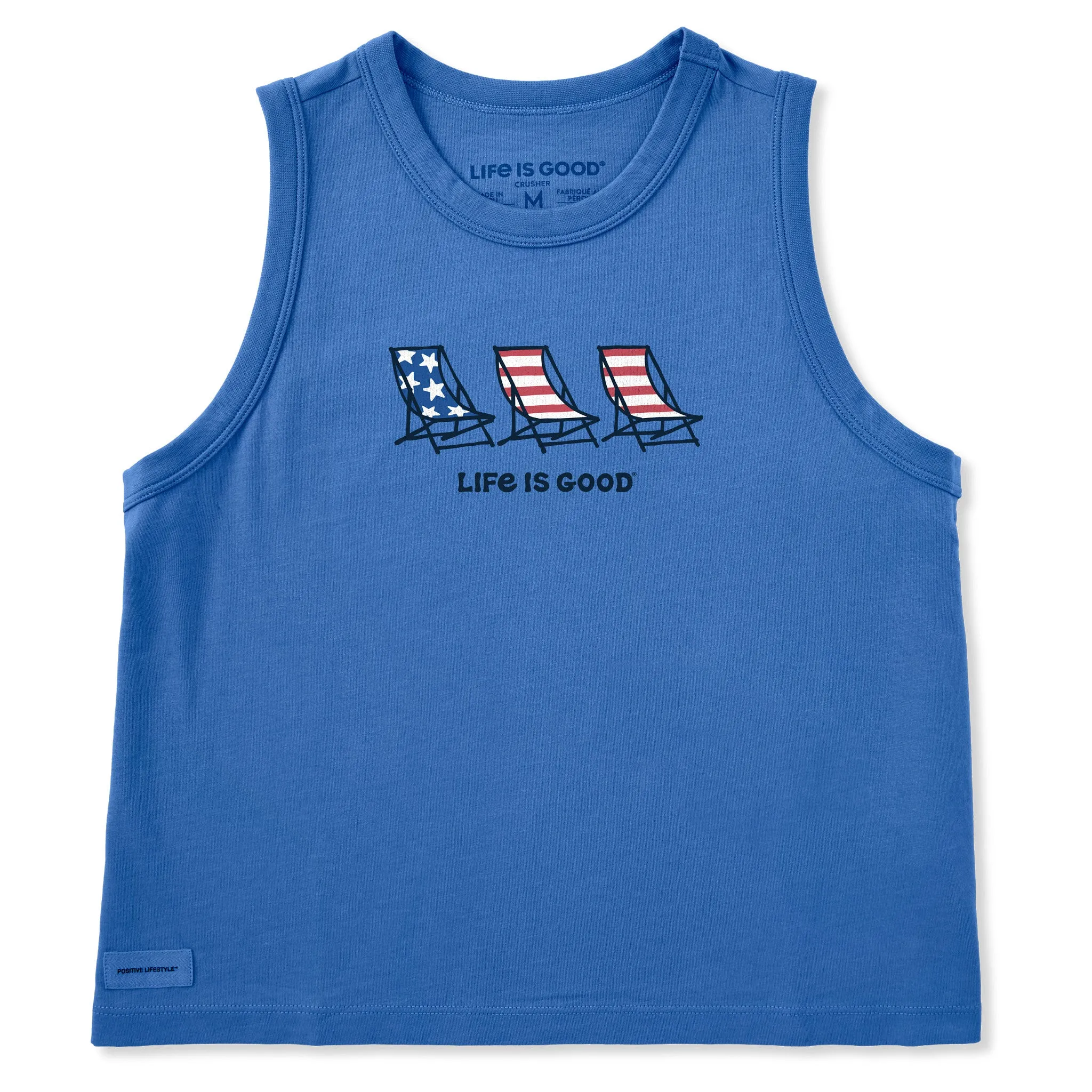 Women's Flag Beach Chairs Crusher Boxy Tank sold by Life is Good