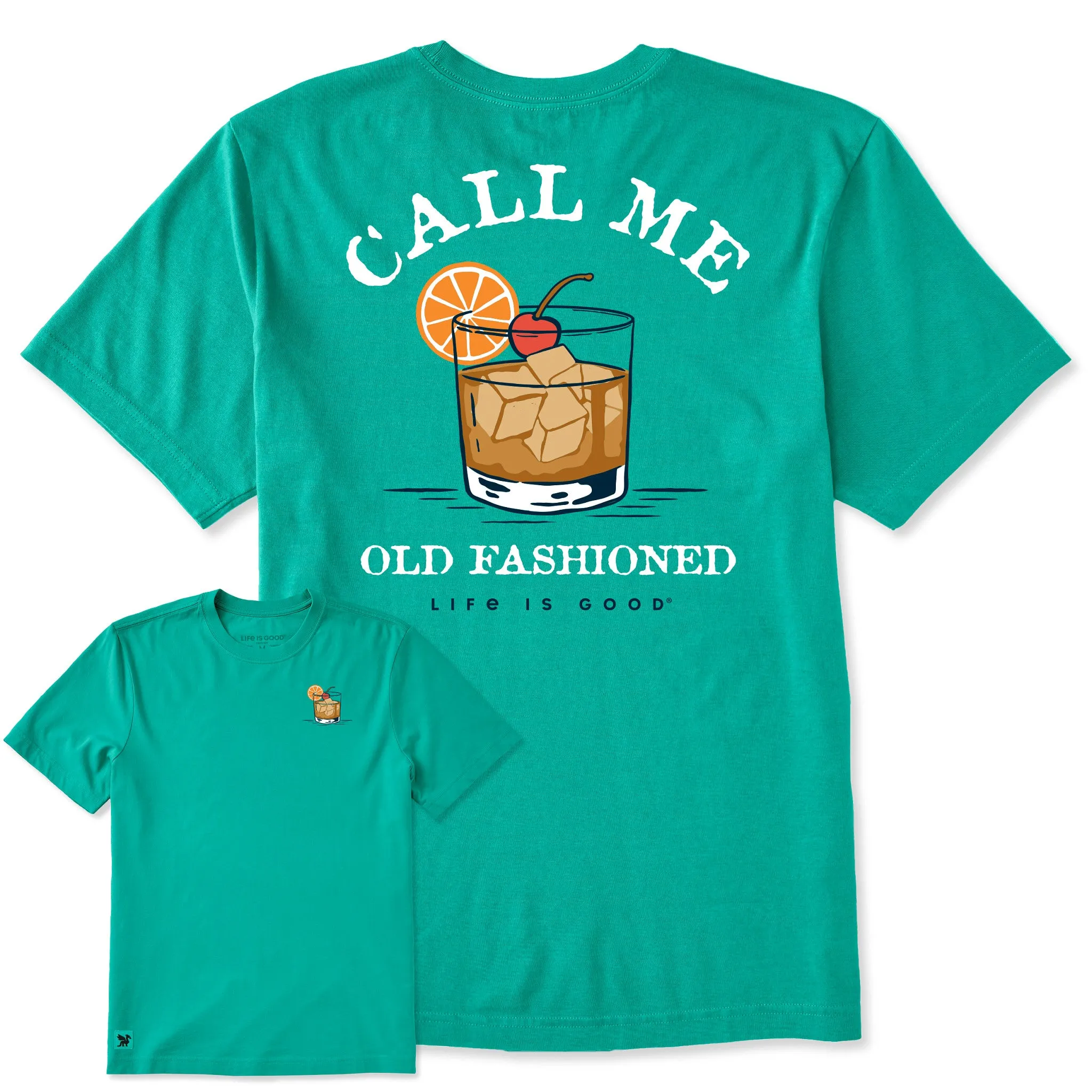 Men's Old Fashioned Cocktail Short Sleeve Crusher Tee sold by Life is Good