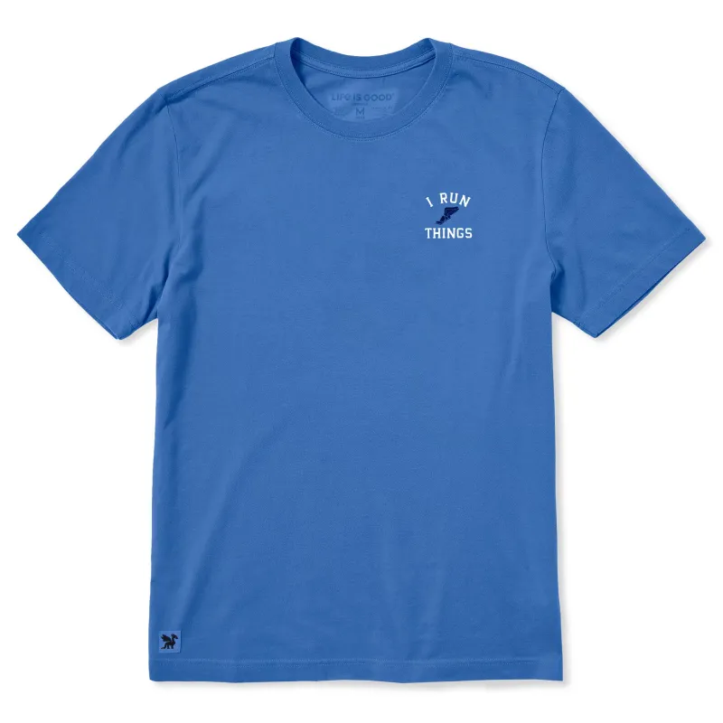 Men's I Run Things Winged Foot Short Sleeve Crusher Tee made by Life is Good