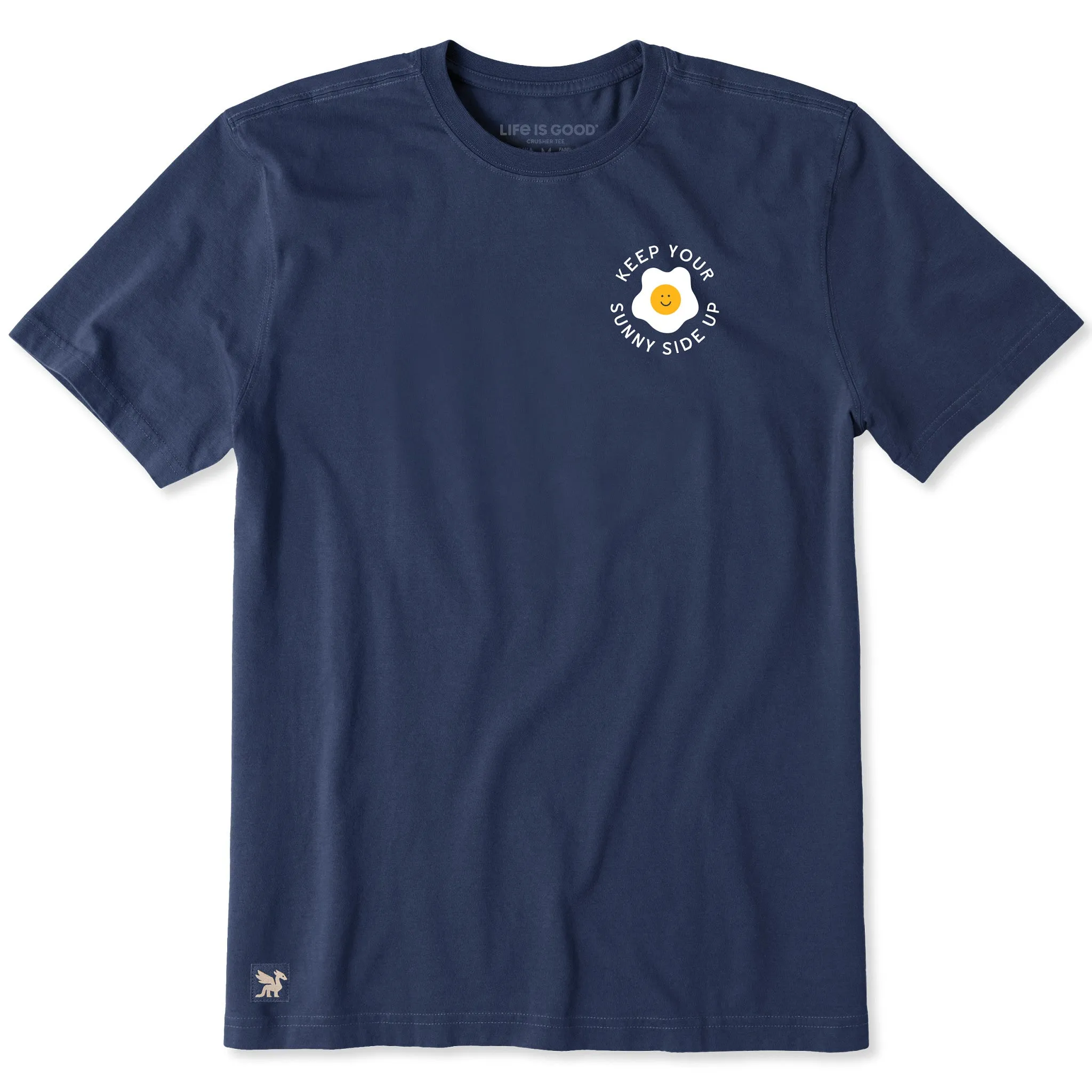 Men's Keep Your Sunny Side Egg Up Short Sleeve Crusher Tee sold by Life is Good