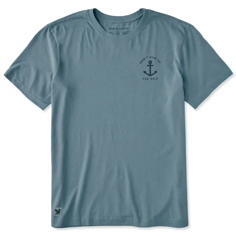 Men's Don't Give Up the Ship Anchor Short Sleeve Crusher Tee made by Life is Good