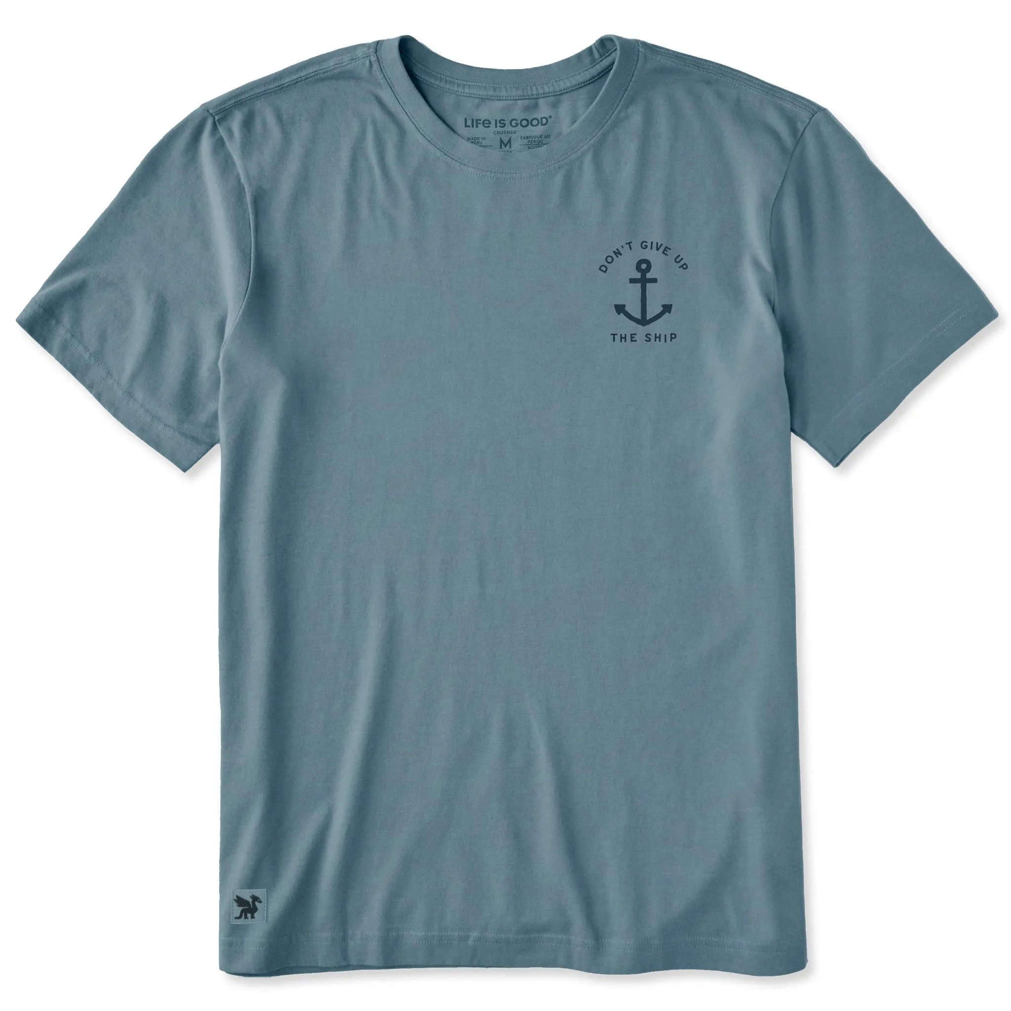 Men's Don't Give Up the Ship Anchor Short Sleeve Crusher Tee sold by Life is Good