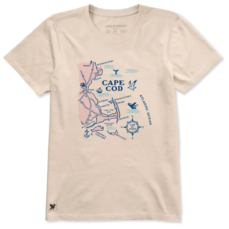 Women's Cape Cod Map Short Sleeve Crusher Tee made by Life is Good