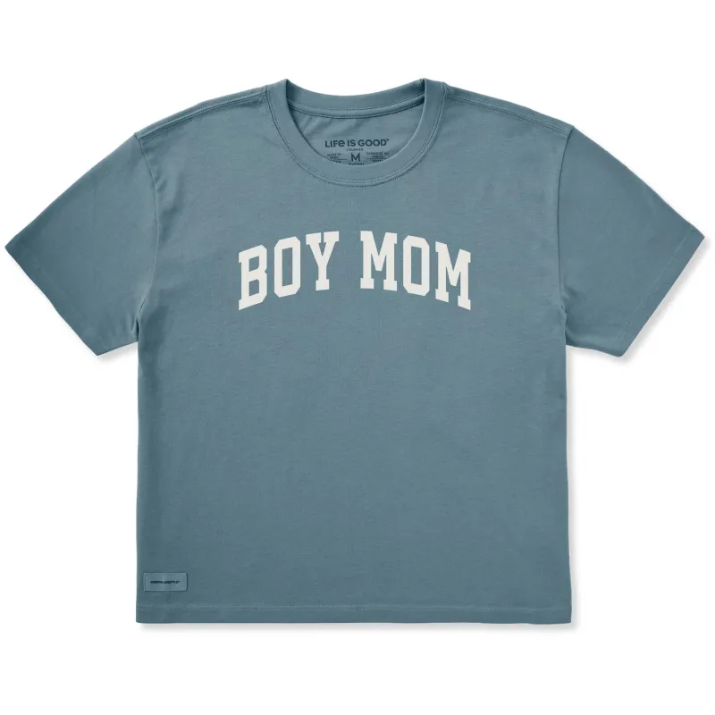 Women's Boy Mom Arch Short Sleeve Crusher Boxy Tee made by Life is Good