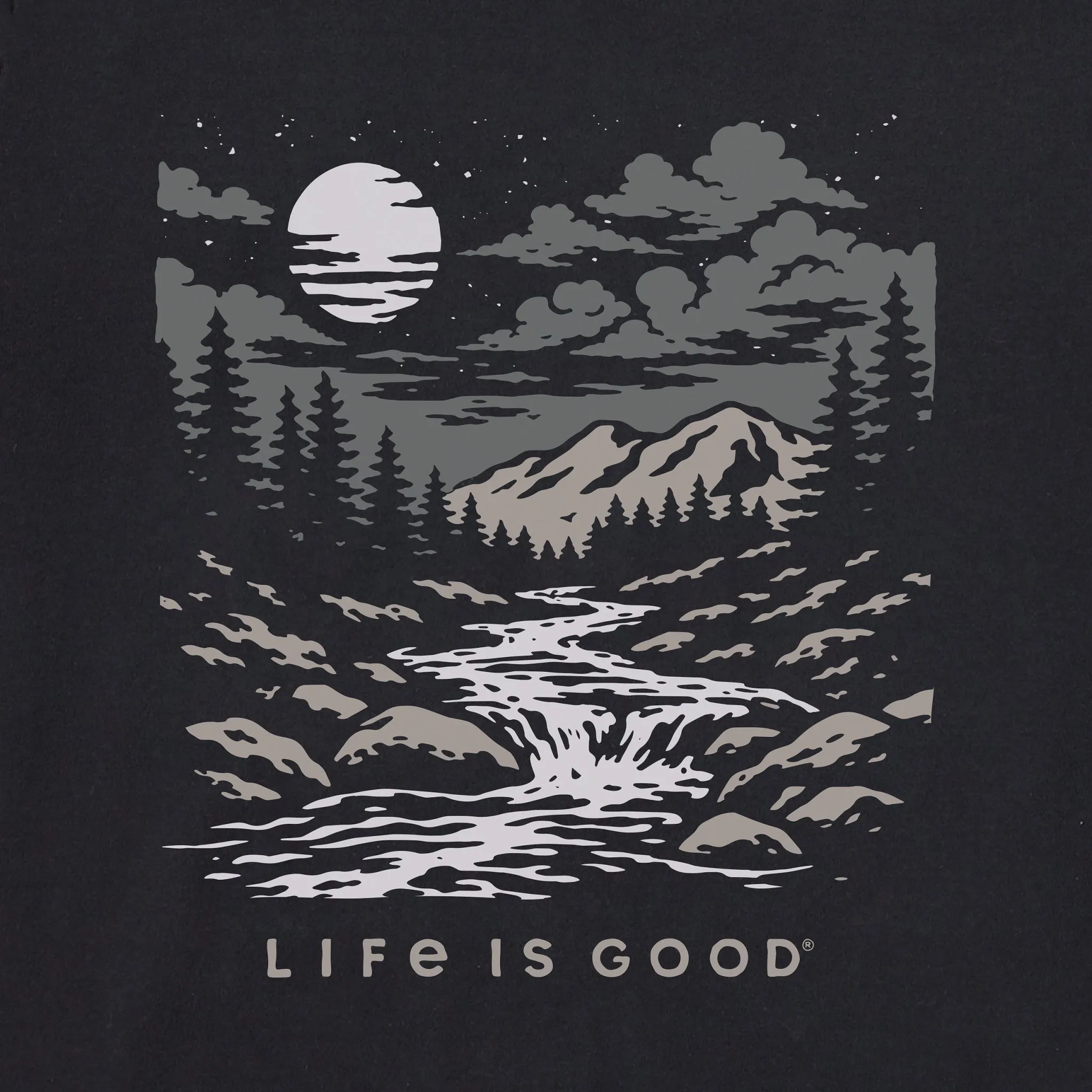 Men's Mountain Stream Goes Through It Short Sleeve Crusher-LITE Tee sold by Life is Good product image thumbnail 2