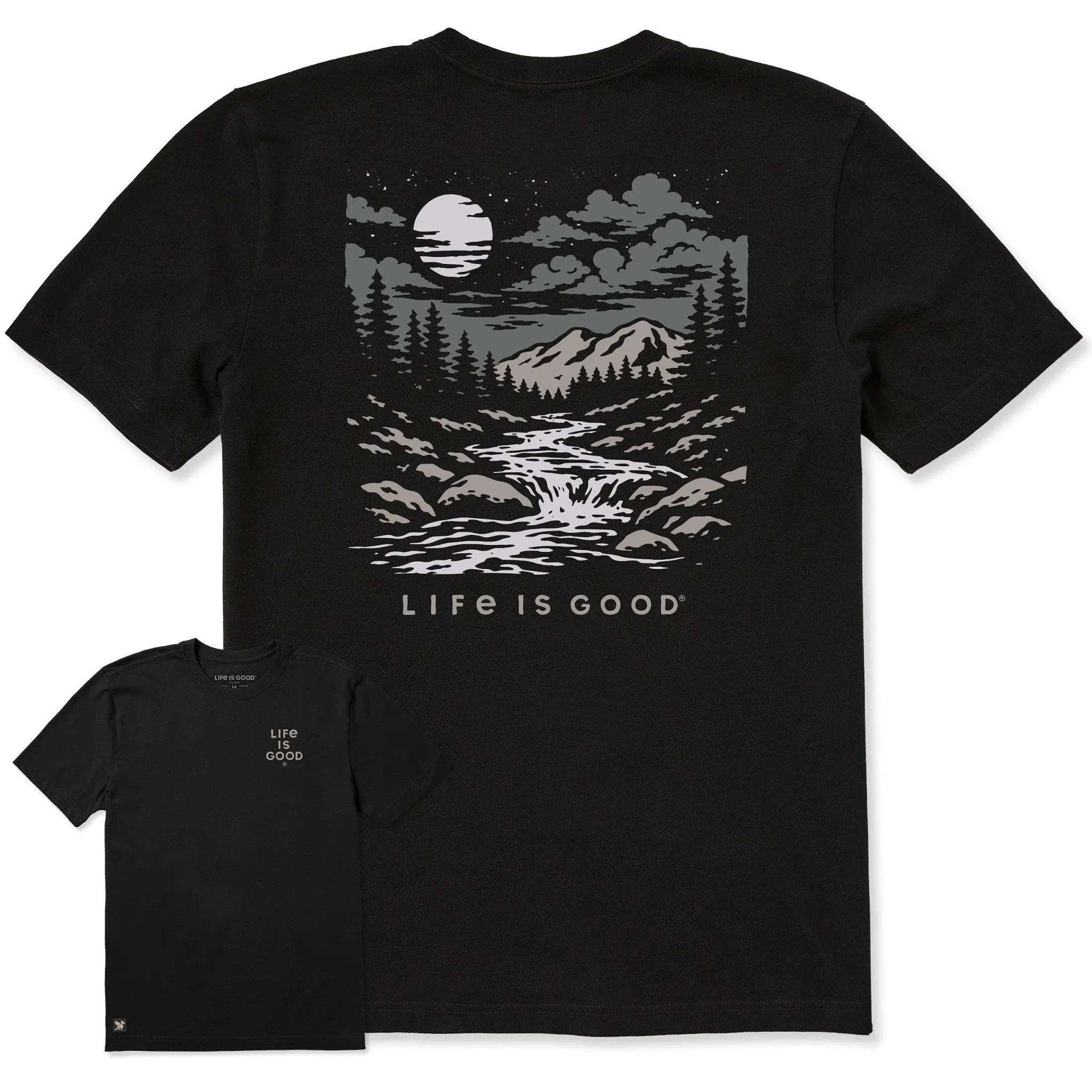 Men's Mountain Stream Goes Through It Short Sleeve Crusher-LITE Tee sold by Life is Good