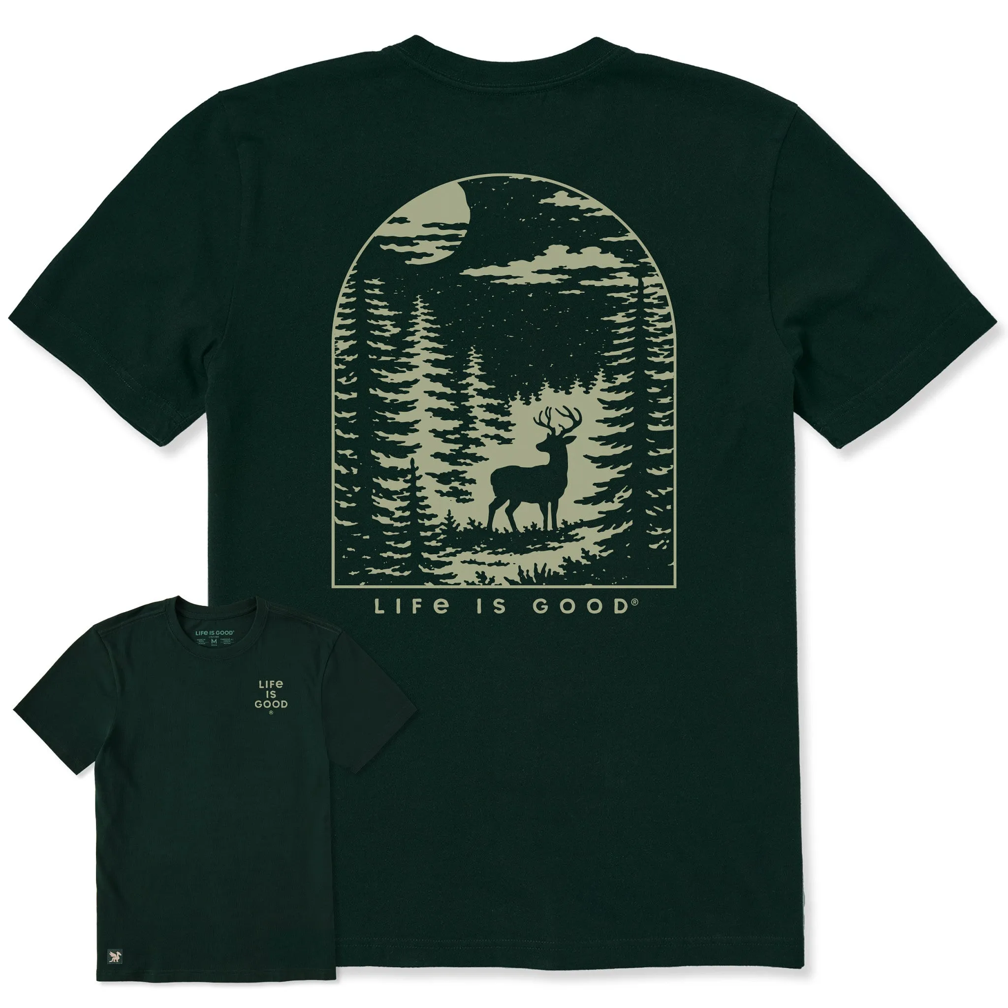 Men's Deer in Clearing Short Sleeve Crusher Tee sold by Life is Good