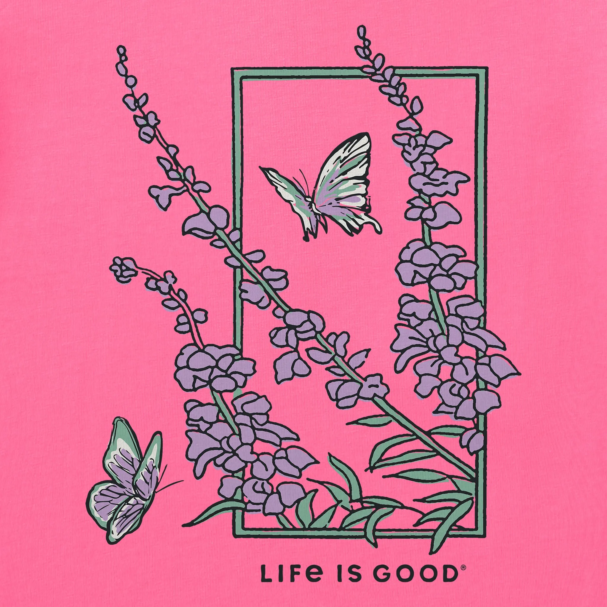 Women's Larkspur Flower Frame Long Sleeve Crusher Vee sold by Life is Good product image thumbnail 2
