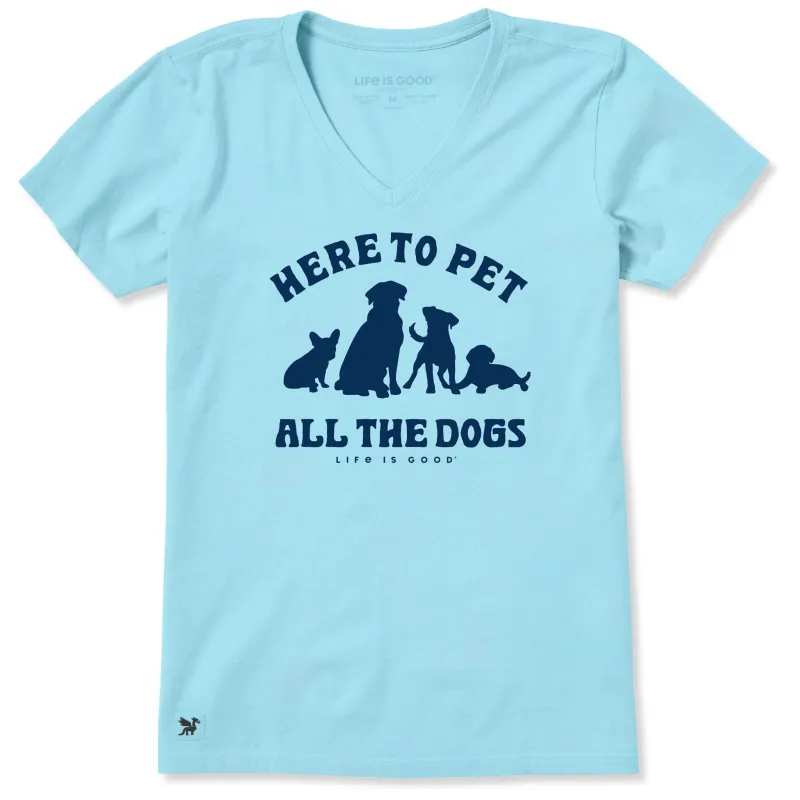 Women's Pet All the Dogs Short Sleeve Vee made by Life is Good