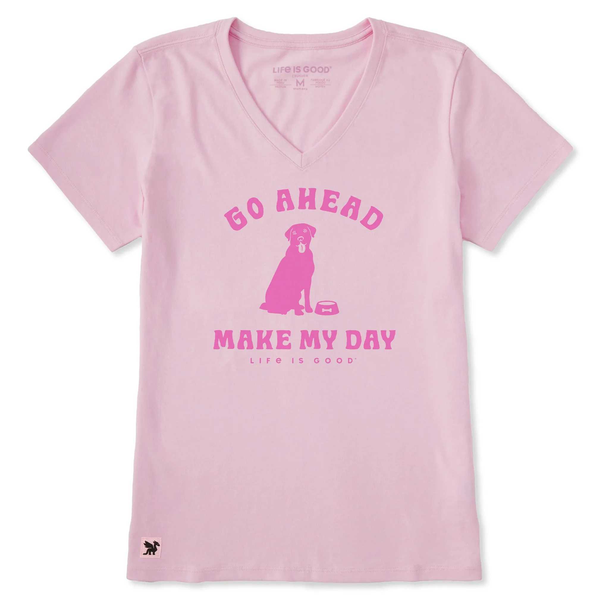 Women's Go Ahead Make My Day Dinner Time Short Sleeve Crusher-LITE Vee sold by Life is Good