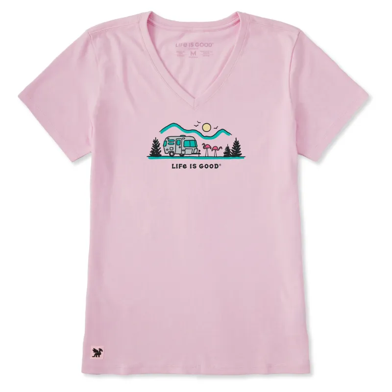 Women's Camper Flamingo Vista Short Sleeve Crusher-LITE Vee made by Life is Good