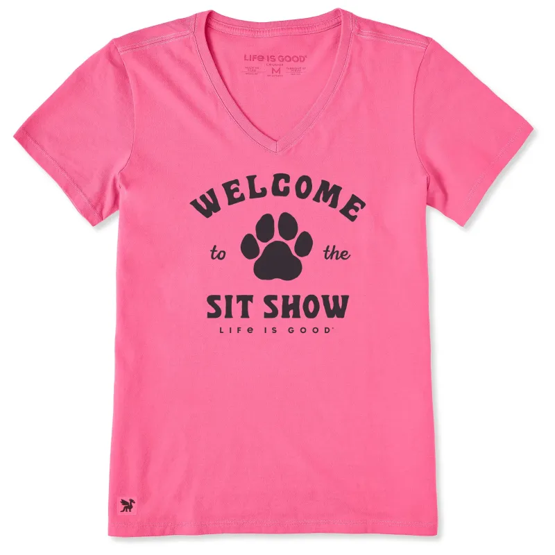 Women's Sit Show Paw Short Sleeve Crusher-LITE Vee made by Life is Good