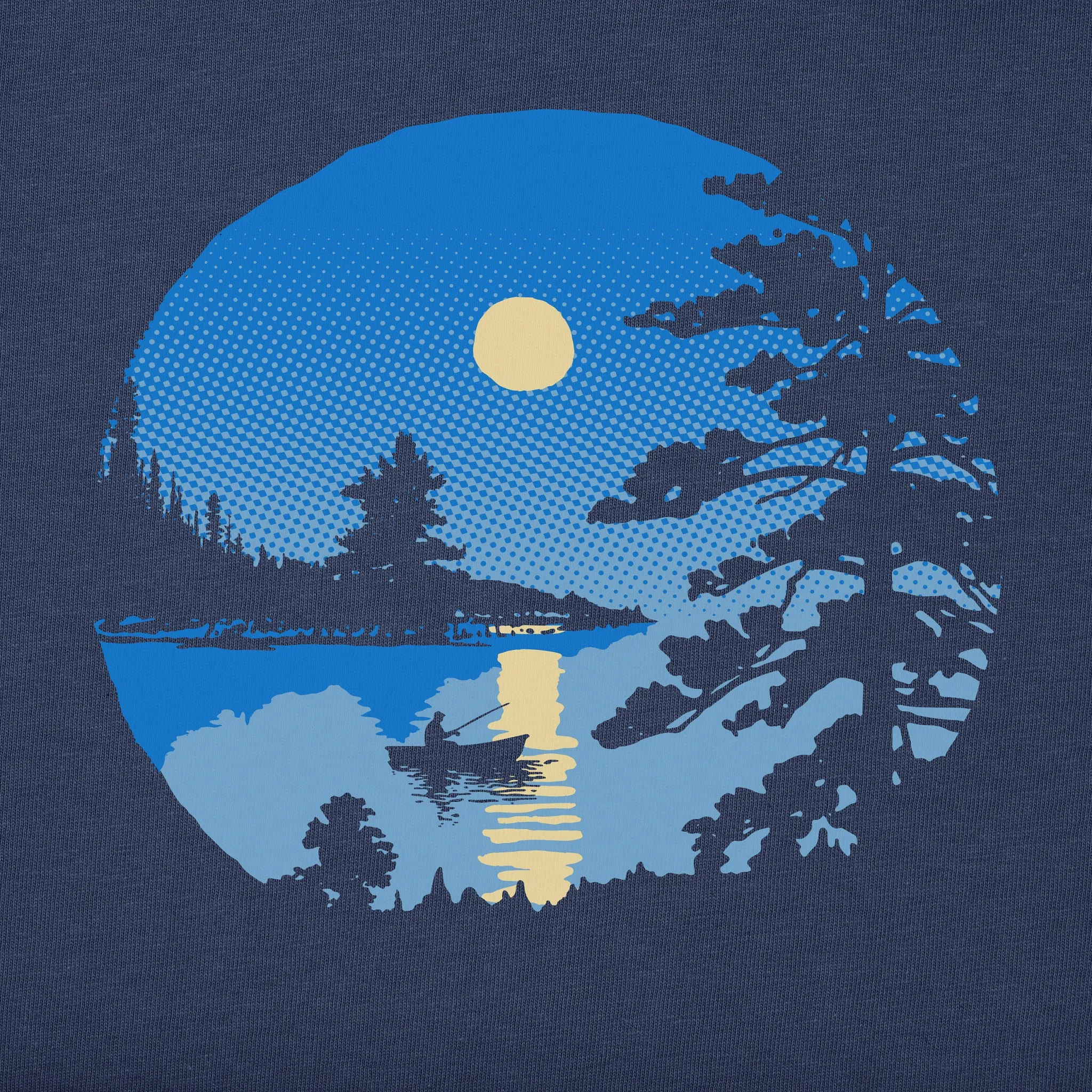 Men's Moonlit Lake Boat Short Sleeve Crusher Tee sold by Life is Good product image thumbnail 2
