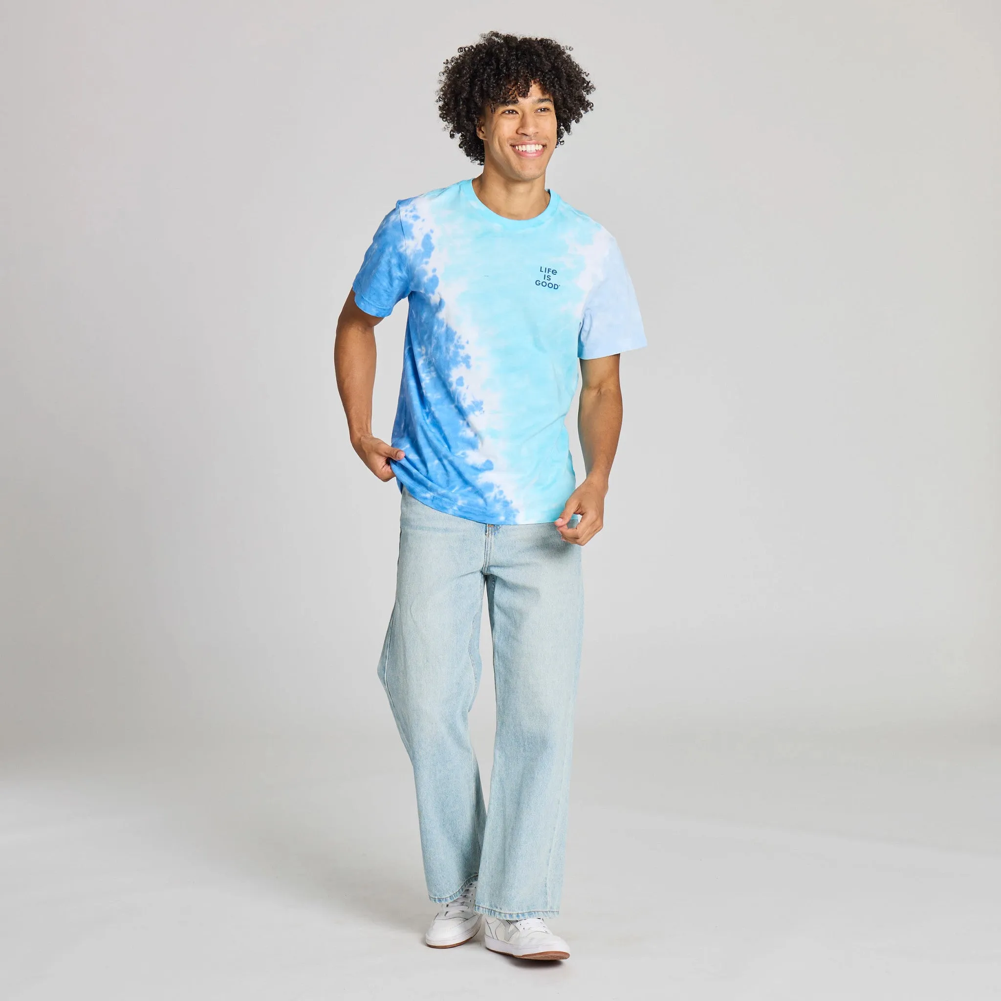 Men's Stacked Life is Good Men's Short Sleeve Crusher Tie-Dye Tee sold by Life is Good product image thumbnail 5