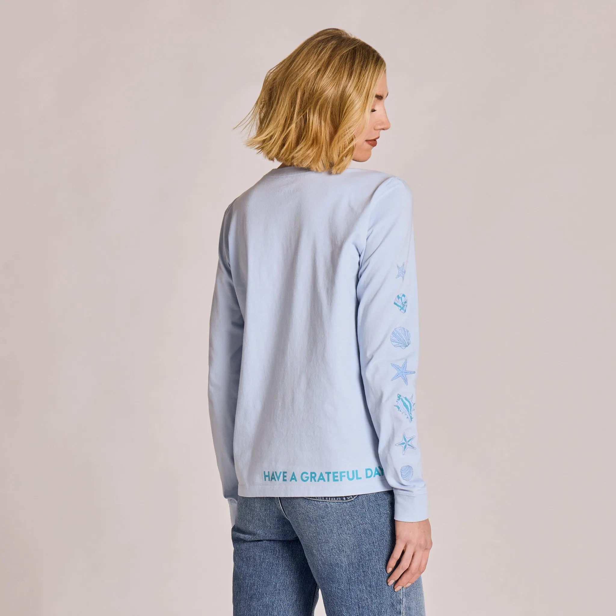 Women's Grateful Day Message Long Sleeve Crusher Tee sold by Life is Good product image thumbnail 3