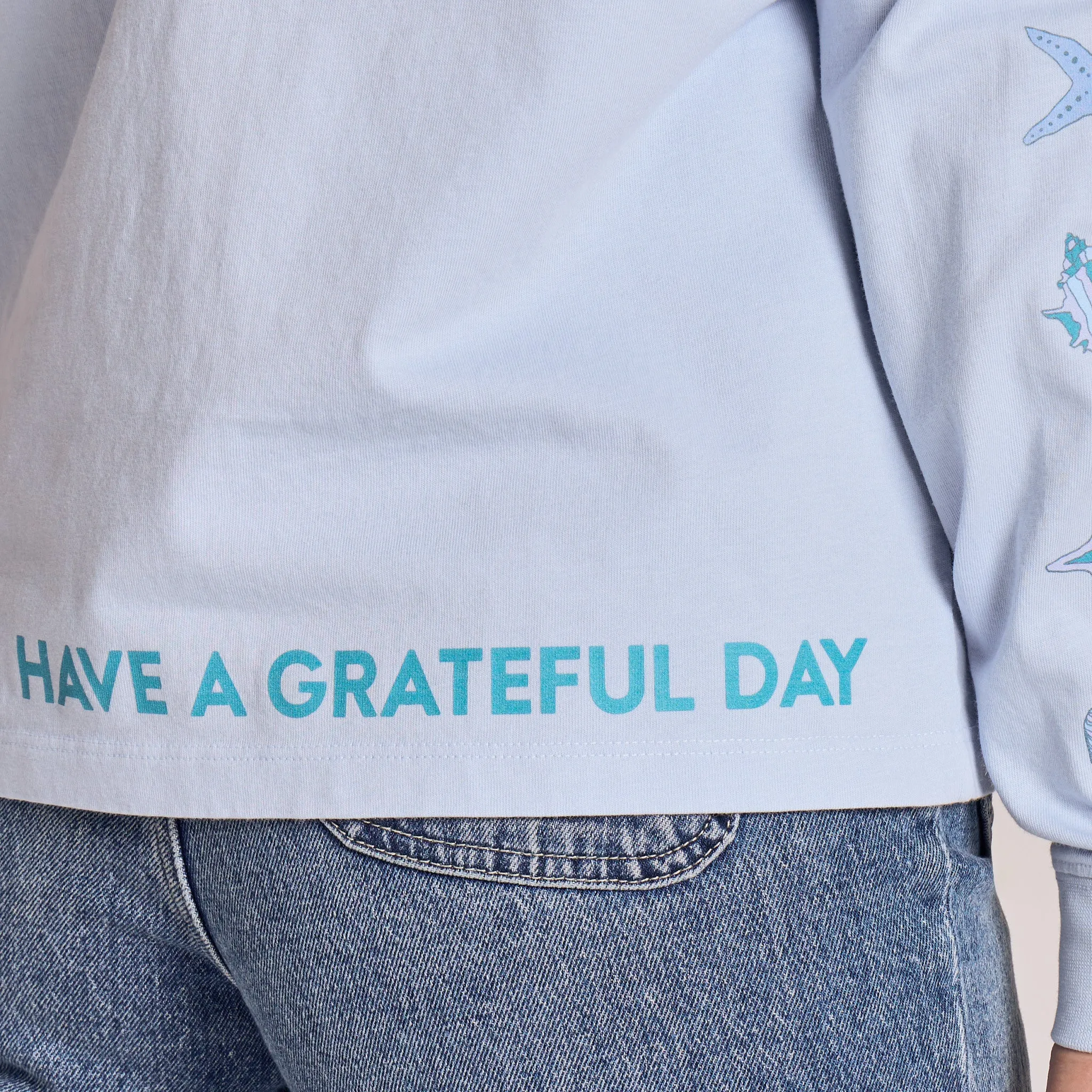 Women's Grateful Day Message Long Sleeve Crusher Tee sold by Life is Good product image thumbnail 4