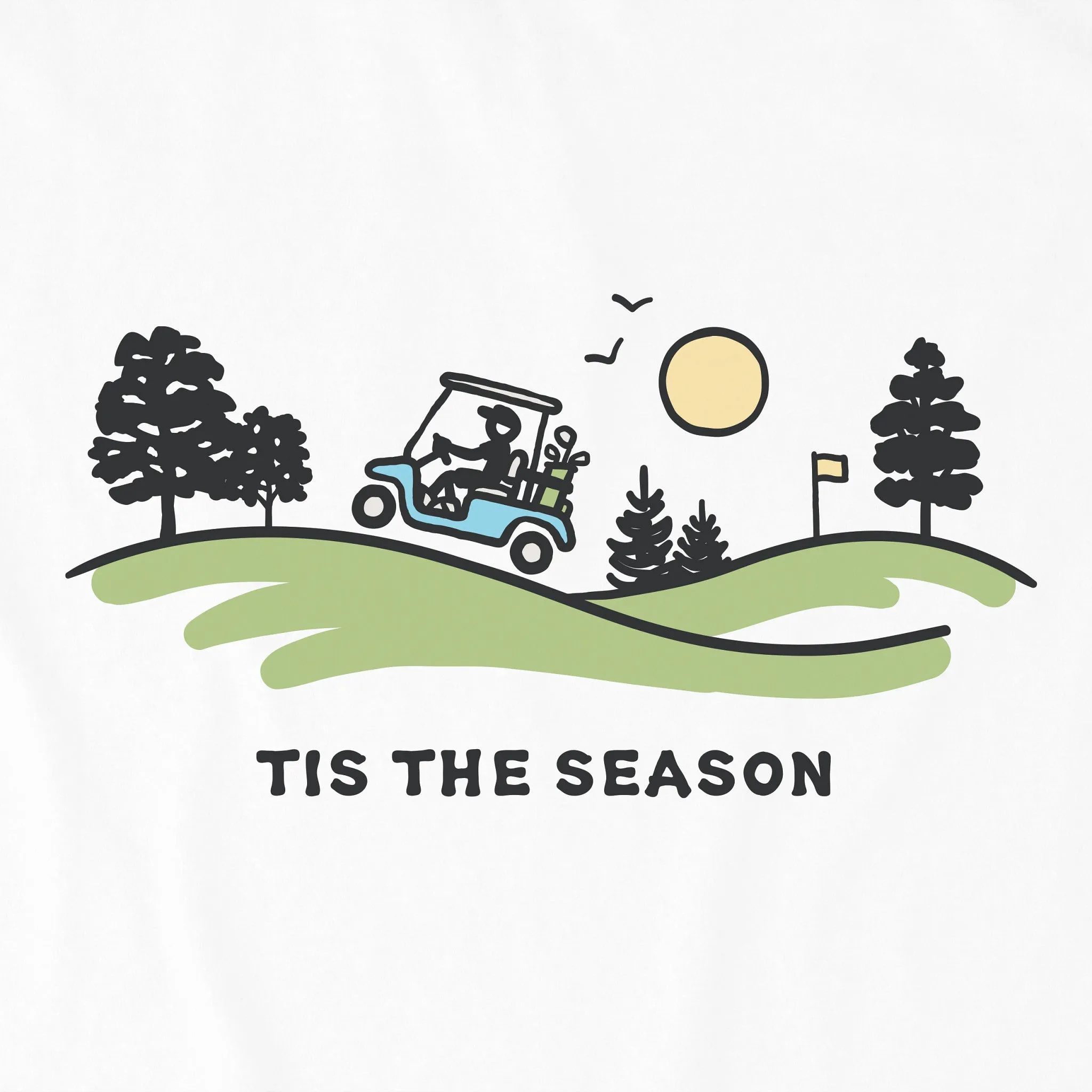 Men's Tis the Season Golf Cart Vista Short Sleeve Tee sold by Life is Good product image thumbnail 4