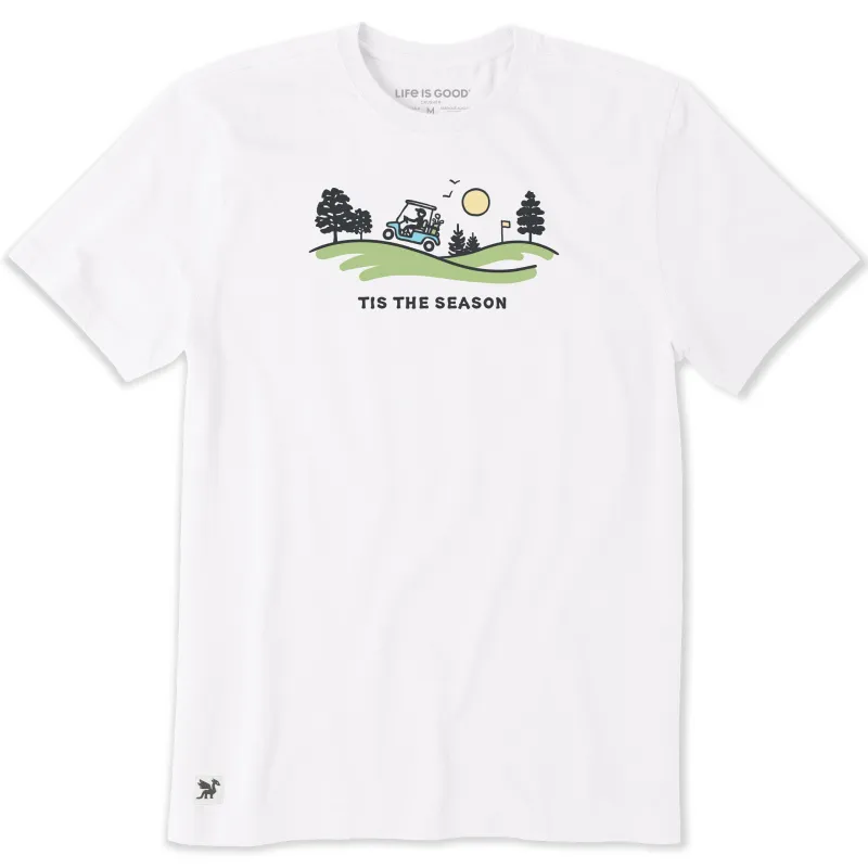Men's Tis the Season Golf Cart Vista Short Sleeve Tee made by Life is Good