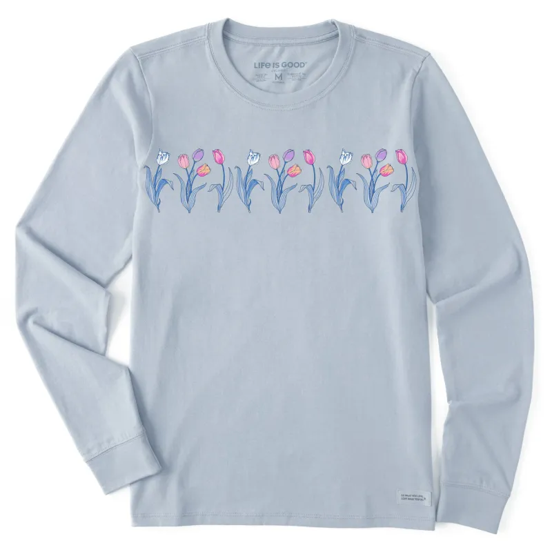 Women's Detailed Tulip Garden Long Sleeve Crusher Tee made by Life is Good