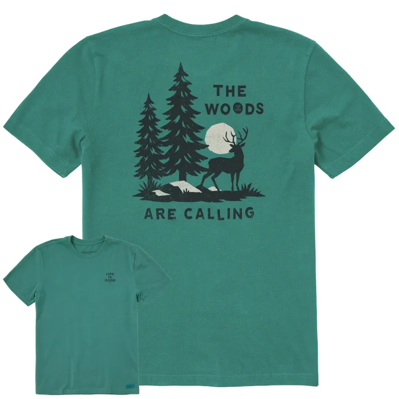 Men's The Woods are Calling Short Sleeve Crusher Tee made by Life is Good