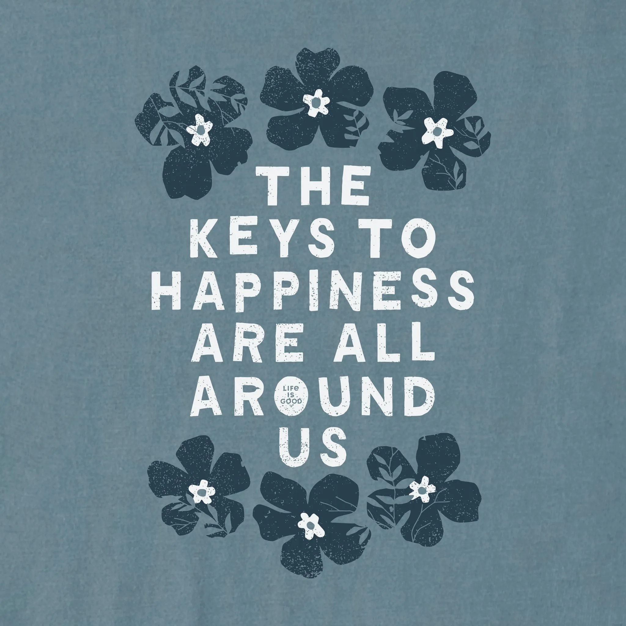 Women's Keys to Happiness Floral Short Sleeve Crusher Boxy Tee sold by Life is Good product image thumbnail 2